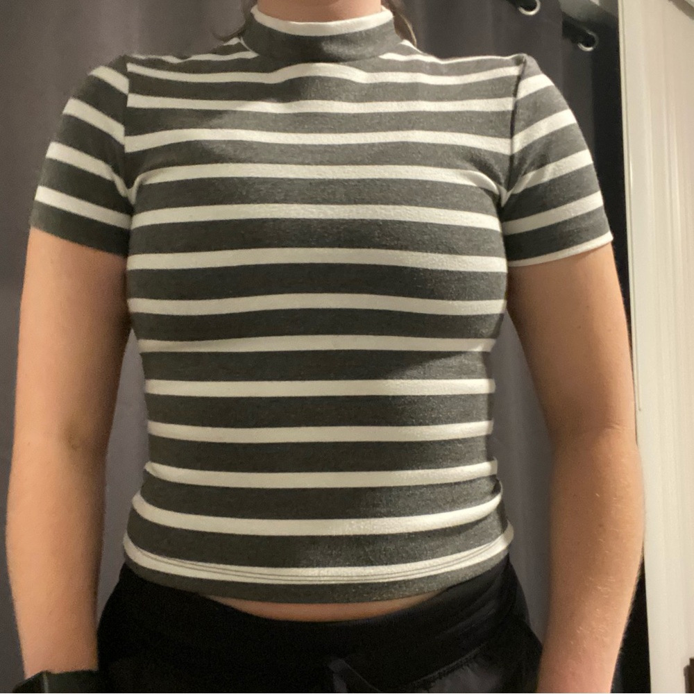 American Apparel mock neck tee